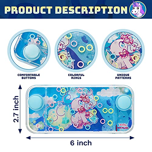 Chalyna 4 Pcs Handheld Water Games Water Ring Toys Colorful Ring Toss Game Without Road Trip Toys 80s 90s Games for Kids Party Favors Bag Fillers PastimeCartoon Style - Image 5