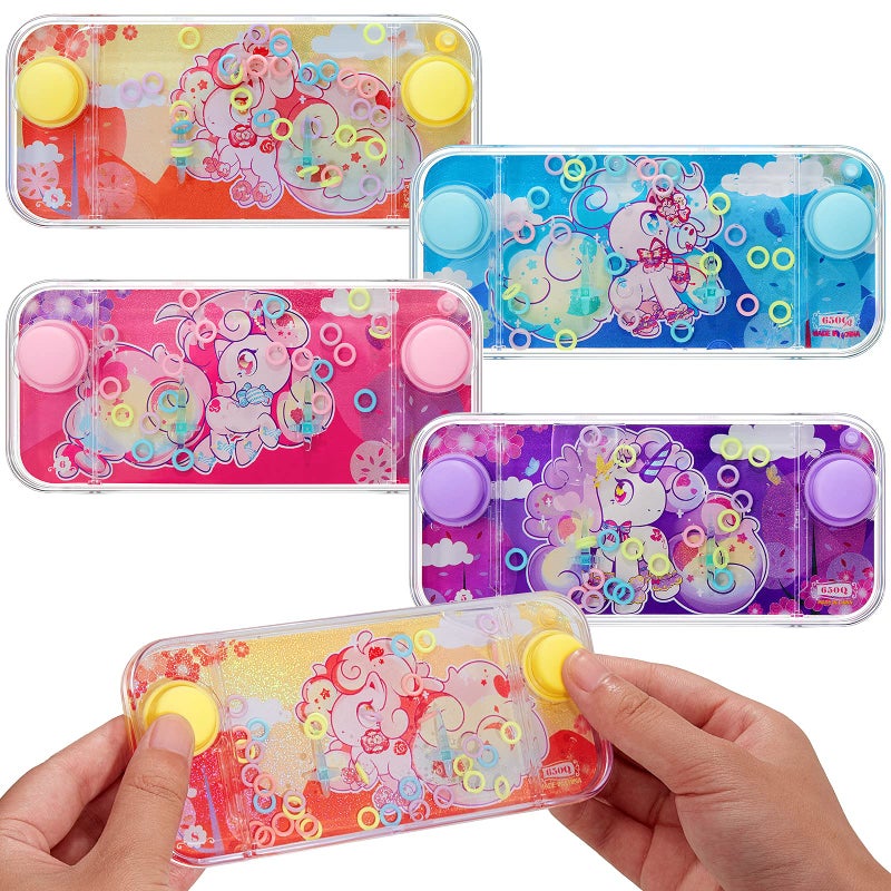 Chalyna 4 Pcs Handheld Water Games Water Ring Toys Colorful Ring Toss Game Without Road Trip Toys 80s 90s Games for Kids Party Favors Bag Fillers PastimeCartoon Style - Image 3