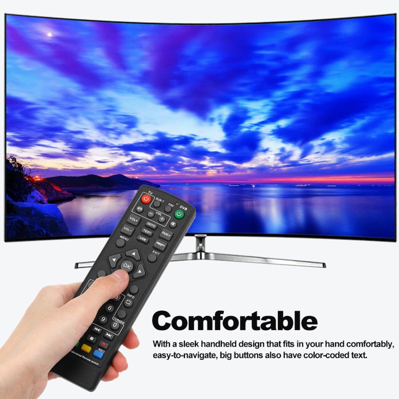 جهاز تحكم عن بُعد عالمي لجهاز استقبال DVB-T2 - لا يتطلب برمجة، مسافة إرسال 10 أمتار، جهاز تحكم بديل لمستخدمي التلفزيون الذكي وجهاز استقبال DVB-T2 - Image 5