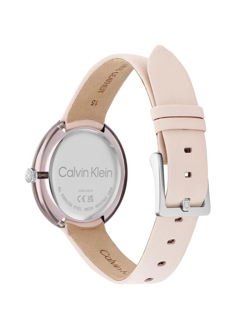 كالفن كلاين Circular Transparent Resin Analog Watch