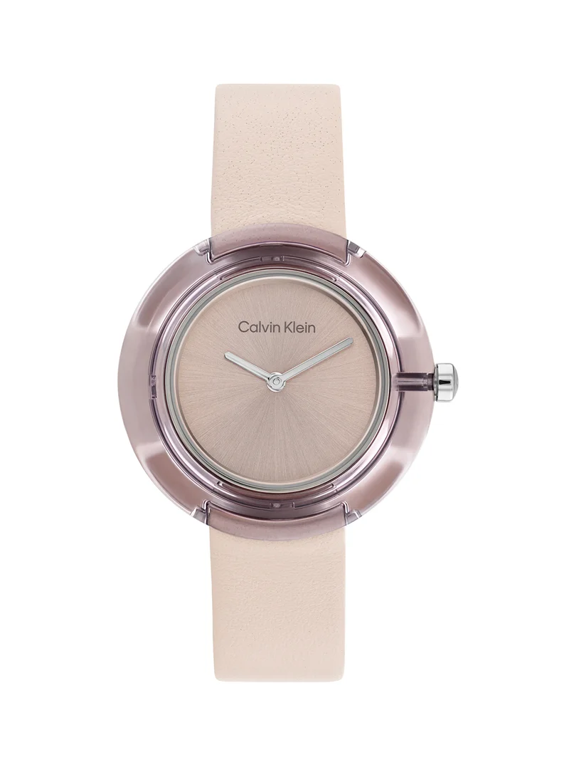 كالفن كلاين Circular Transparent Resin Analog Watch