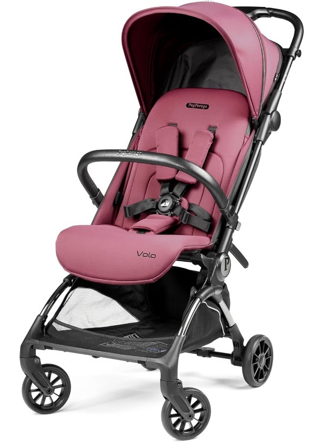 Peg Perego Volo, Ultra Lightweight Carry On Compliant Travel Stroller, Adjustable Features & Reclining Seat - Designed for Everyday Comfort from Newborn to 50lbs, Malva (Dusty Rose) - Image 1