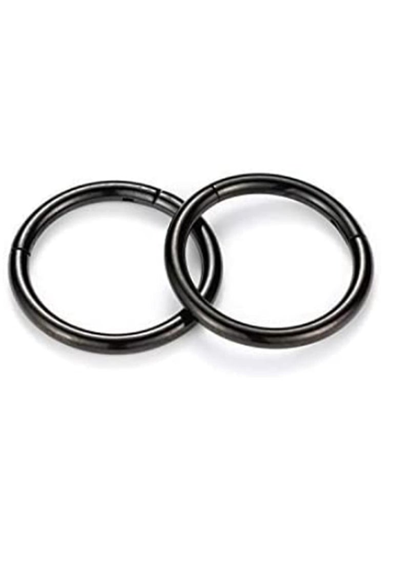 Generic - Stainless Steel Nose Rings Hoop, 14mm Septum and Cartilage Earring Jewelry for Women, Perfect Gift for Friends and Girls, Black Color - Image 1