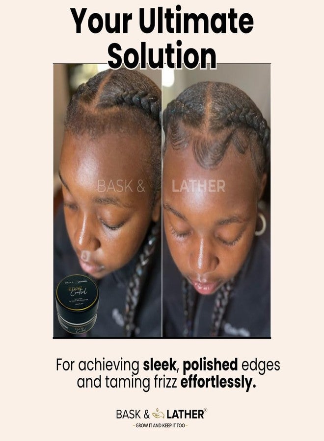 BASK & LATHER Strong Hold Edge Control Gel with Castor Oil, Non-Greasy, Non-Flaking, No White Cast, Long Lasting, Supports Hair Growth, Natural Formula, For All Hair Types, 5.3 Fl Oz - Image 5