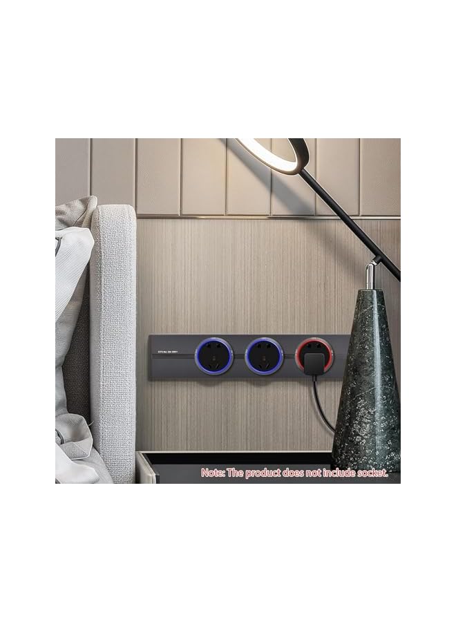 The Bros Removable Electrical Outlet Track System 8000W High Power Track System Movable Wall Outlet Extender We-free Power Strip Sliding Rail Cables Management Compartment for Home Improvement Projects  - Image 2