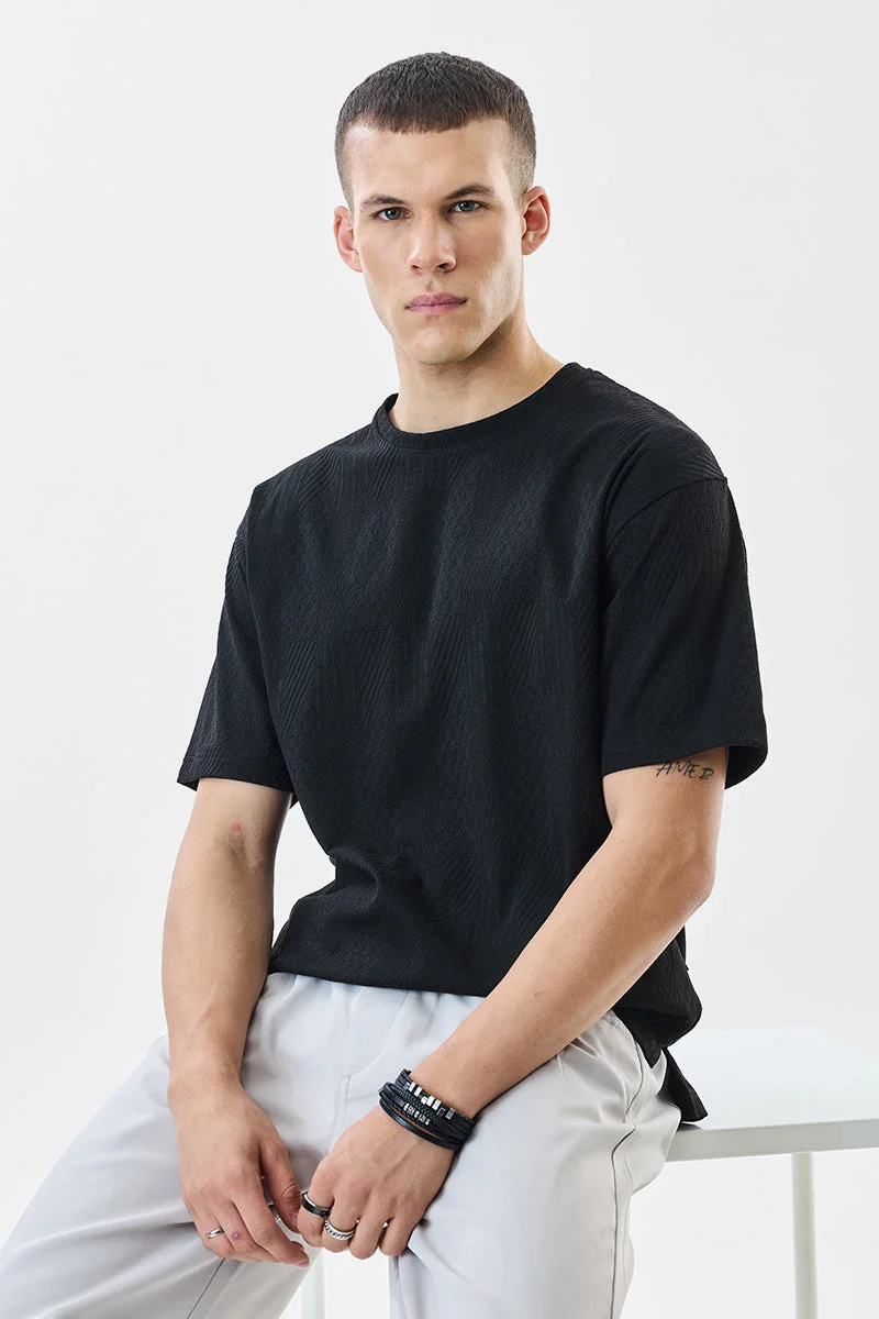 SNITCH Textured Stretch Oversized T-Shirt