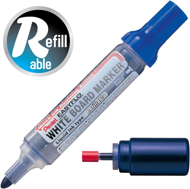 بنتل عبوة حبر قابلة لإعادة التعبئة لقلم السبورة البيضاء إيزي فلو من بينتيل - أزرق - Image 3