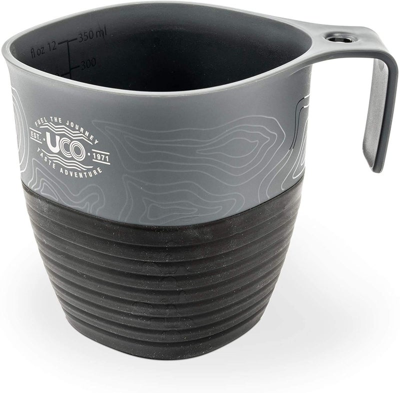 UCO Plastic Collapsible Cup for Camping, Backpacking, and Hiking, 12 Ounces, Grey - Image 1