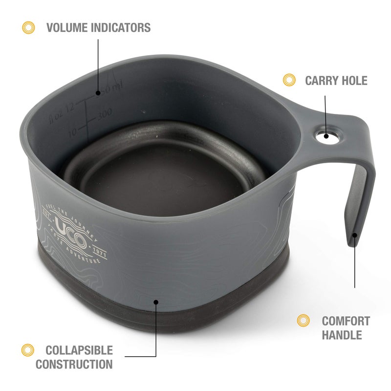 UCO Plastic Collapsible Cup for Camping, Backpacking, and Hiking, 12 Ounces, Grey - Image 4