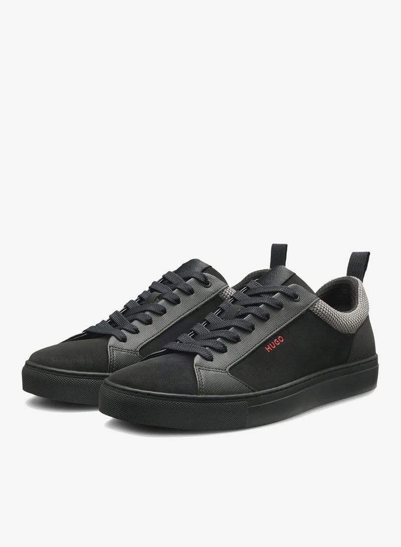 HUGO Faux-nubuck trainers with mesh collar