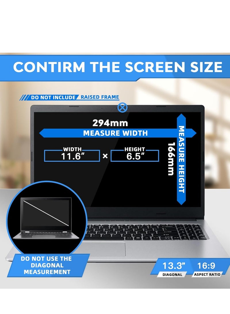 13.3 Inch 16:9 Laptop Privacy Screen Protector Filter Magnetic Installation Bubble-Free Compatible with HP/Dell/Acer/Samsung/Lenovo/Asus/Toshiba - Image 4