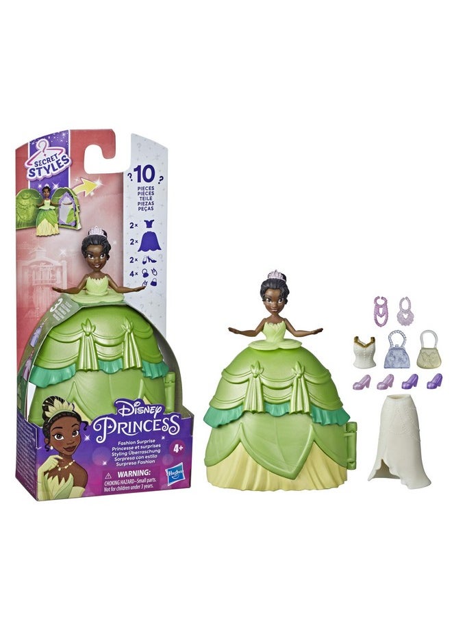Disney Princess - Secret Styles Fashion Surprise Tiana Mini Doll Playset With Extra Clothes And Accessories Toy For Girls 4 And Up - Image 1