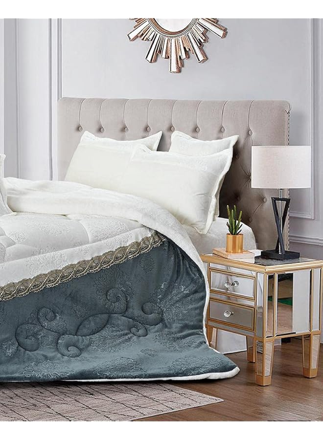 erorex Cozy And Warm Winter Velvet Fur Comforter Set Single Size 160 - Image 2