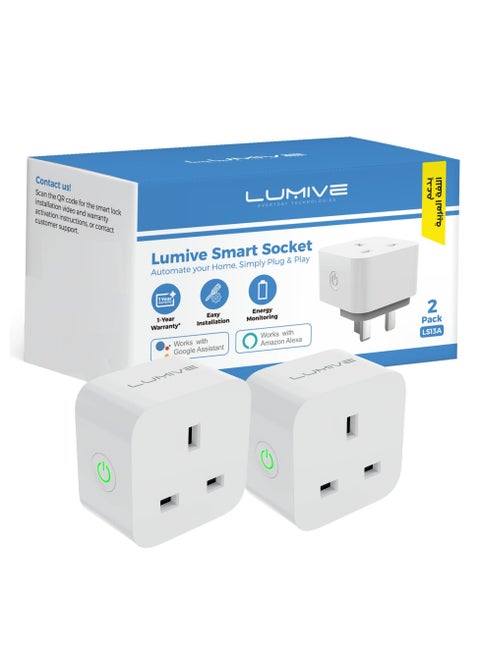 Lumive 16A Smart Plug Support Alexa Google Home WiFi Smart Home Timer Remote Control Electricity Consumption Monitoring 100V/240V