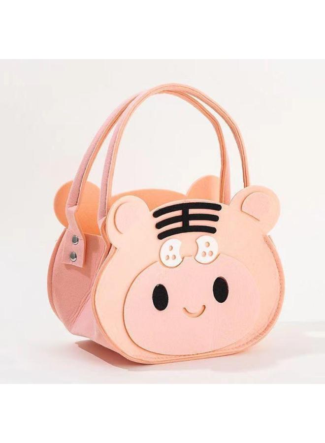 Cartoon Gift Bag Children's Doll Small Size Felt Gift Bag Full Moon Birthday Gift Bag Lunch Box Bag-Colour:Yellow  - Image 5