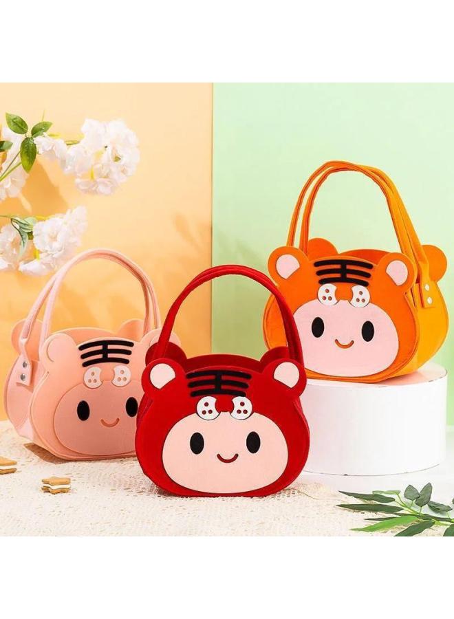 Cartoon Gift Bag Children's Doll Small Size Felt Gift Bag Full Moon Birthday Gift Bag Lunch Box Bag-Colour:Yellow  - Image 3