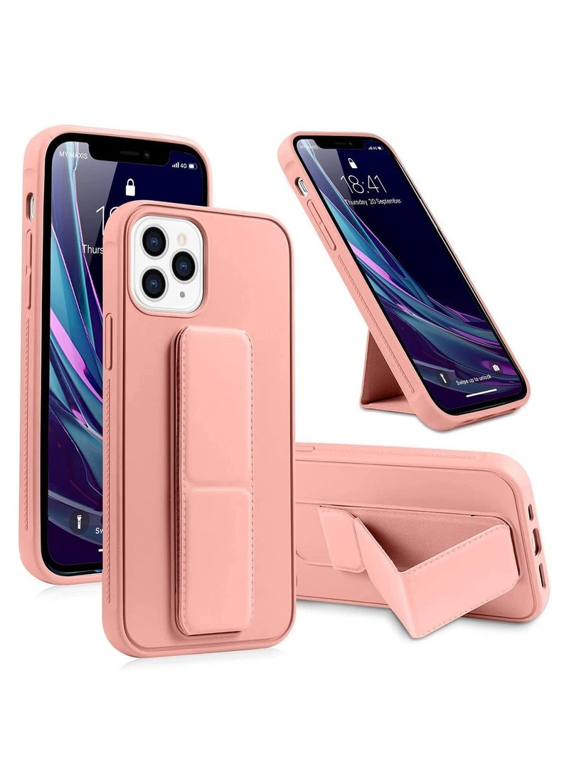 جراب iPhone 12 Pro مقاس 6.1 بوصة مع حامل مغناطيسي فاخر مصنوع من السيليكون لحزام اليد الرأسي والأفقي وغطاء متعدد الحامل - Image 1