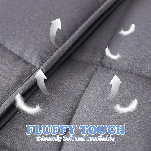 HOSUKKO Weighted Blanket - Weighted Blanket 5 lbs Grey Heavy Blanket - Breathable Blanket(36 * 48 inches, 5 lbs) - Image 2