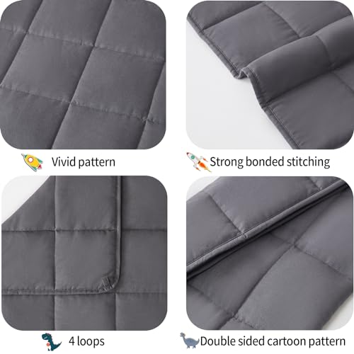 HOSUKKO Weighted Blanket - Weighted Blanket 5 lbs Grey Heavy Blanket - Breathable Blanket(36 * 48 inches, 5 lbs) - Image 4