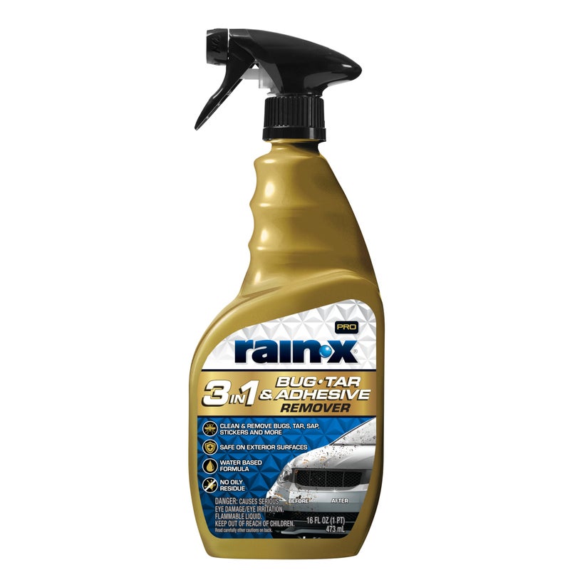 RainX Pro 620213 3in1 Bug Tar and Adhesive Remover 16oz Premium Bug Tar and Adhesive Remover to Help Clean and Remove Sticky Contaminants