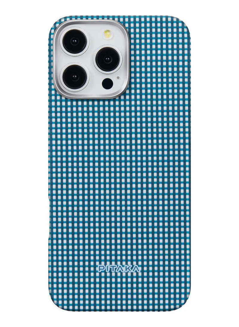 PITAKA iPhone 16 Pro Max Ultra Slim Case / MagSafe Compatible / 3D Grip Textured / Raised Camera Lip / Drop and Damage Protection - Ocean Blue