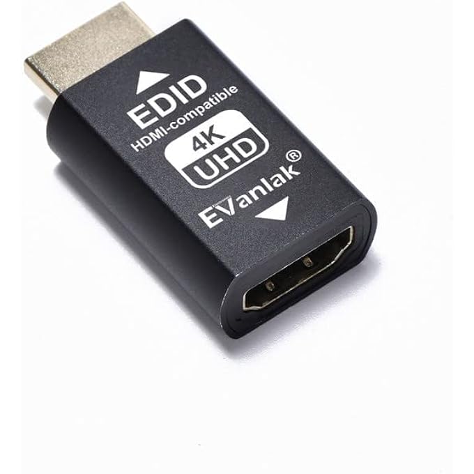 EVanlak HDMI EDID EMULATOR PASSTHROUGH 3RD GENERRTION PREMIUM ALUMINUM ELIMINATED EMULATOR ADAPTER WORK WITH MAC THUNDERBOLT TO HDMI SWITCHES/EXTENDER/AV RECEIVER/VIDEO SPLITTERS 4K 3840X2160@60H - Image 3