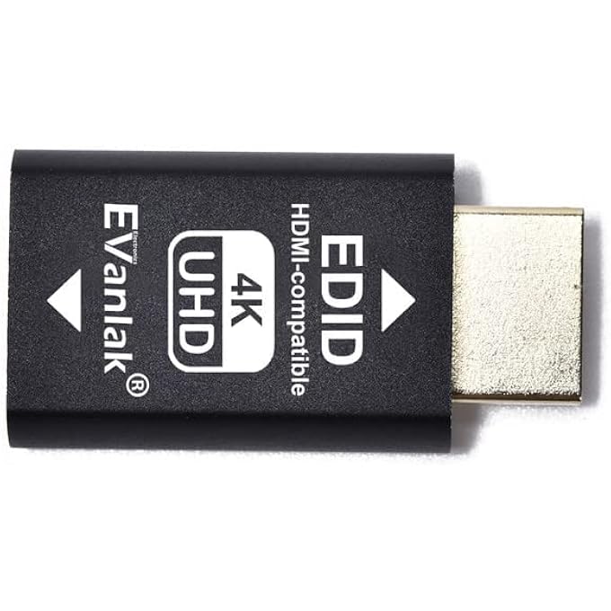 EVanlak HDMI EDID EMULATOR PASSTHROUGH 3RD GENERRTION PREMIUM ALUMINUM ELIMINATED EMULATOR ADAPTER WORK WITH MAC THUNDERBOLT TO HDMI SWITCHES/EXTENDER/AV RECEIVER/VIDEO SPLITTERS 4K 3840X2160@60H - Image 2