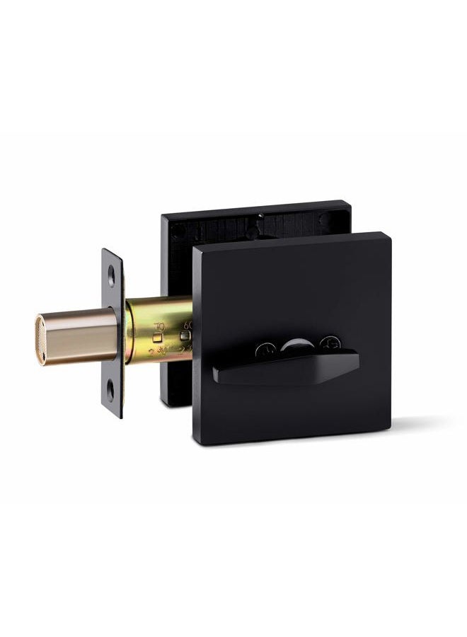 Berlin Modisch Single Cylinder Deadbolt Lock Slim Square for Front Door Modern Contemporary High Security Heavy Duty – Iron Black Finish - Image 3