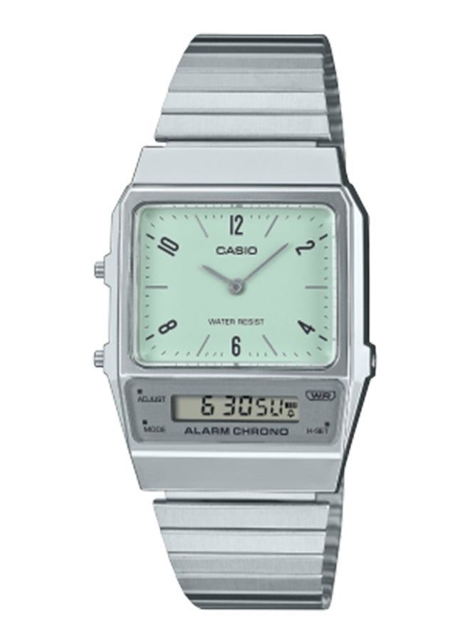 Men's Analog+Digital Square Shape Resin Wrist Watch - AQ-800E-3ADF - 32.1 Mm
