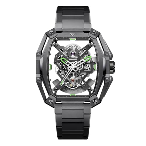 CIGA Design Z Series Hunter Automatic Mechanical Watch, in-House Caliber CD-07, Three-Layered Octagonal Tonneau, Tapered H-Link Steel Bracelet, Waterproof Timepiece Gifts for Men and Women, Carbon - Image 1