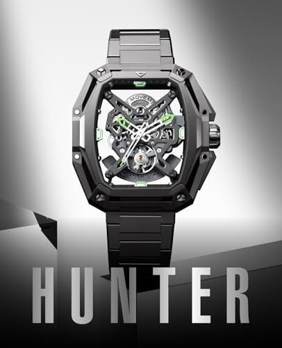 CIGA Design Z Series Hunter Automatic Mechanical Watch, in-House Caliber CD-07, Three-Layered Octagonal Tonneau, Tapered H-Link Steel Bracelet, Waterproof Timepiece Gifts for Men and Women, Carbon - Image 2