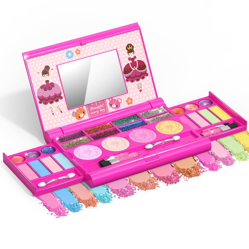 Tomons Kids Makeup Kit for Girl Real Washable Cosmetic Toy Beauty Set, Birthday Toys Gift for 3 4 5 6 7 8 9 10 Year Girls - Image 1