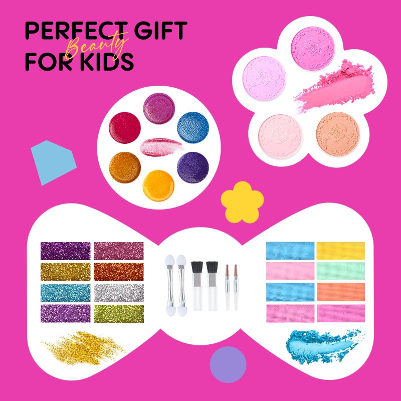 Tomons Kids Makeup Kit for Girl Real Washable Cosmetic Toy Beauty Set, Birthday Toys Gift for 3 4 5 6 7 8 9 10 Year Girls - Image 4