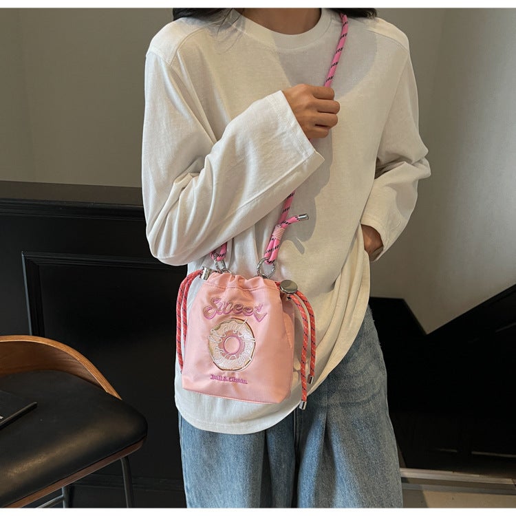 Embroidered Nylon Mini Hobo Bag - Image 3