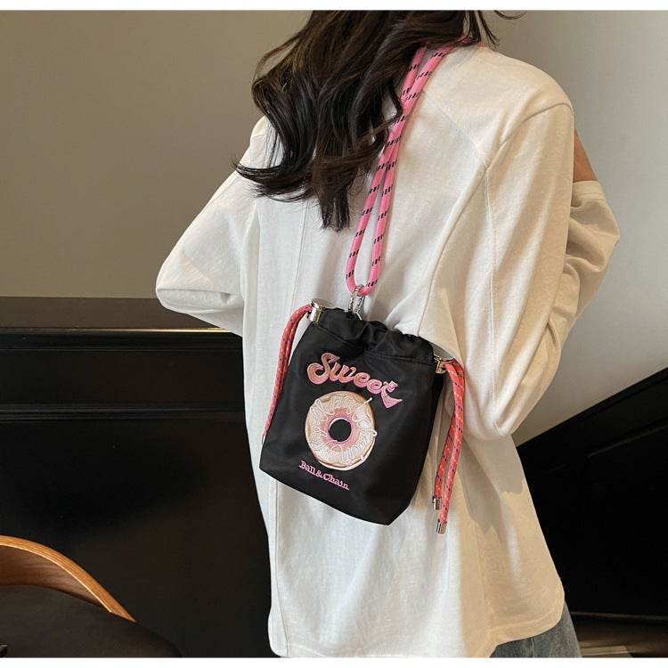 Embroidered Nylon Mini Hobo Bag - Image 2