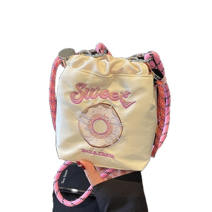 Embroidered Nylon Mini Hobo Bag - Image 5