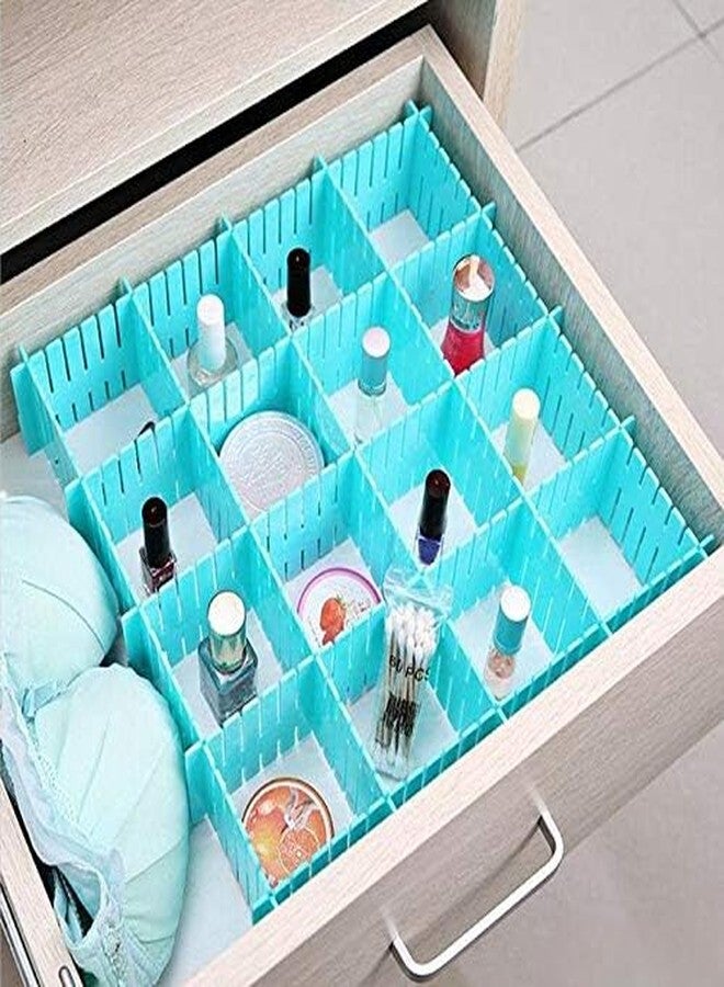 SITSRA Drawer Divider 12 Pieces Adjustable Interlocking Plastic Separator Strips, Grid Closet Organizer for Wardrobe, Cabinet & Storage Drawers, (30cm-Multi Color) - Image 4