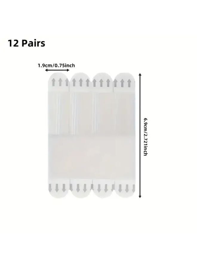 12 زوج من شرائط الخطاف اللاصقة القابلة للإزالة مقاس 0.75 × 2.72 بوصة، خطافات حائط خالية من الآثار والأضدام - Image 1