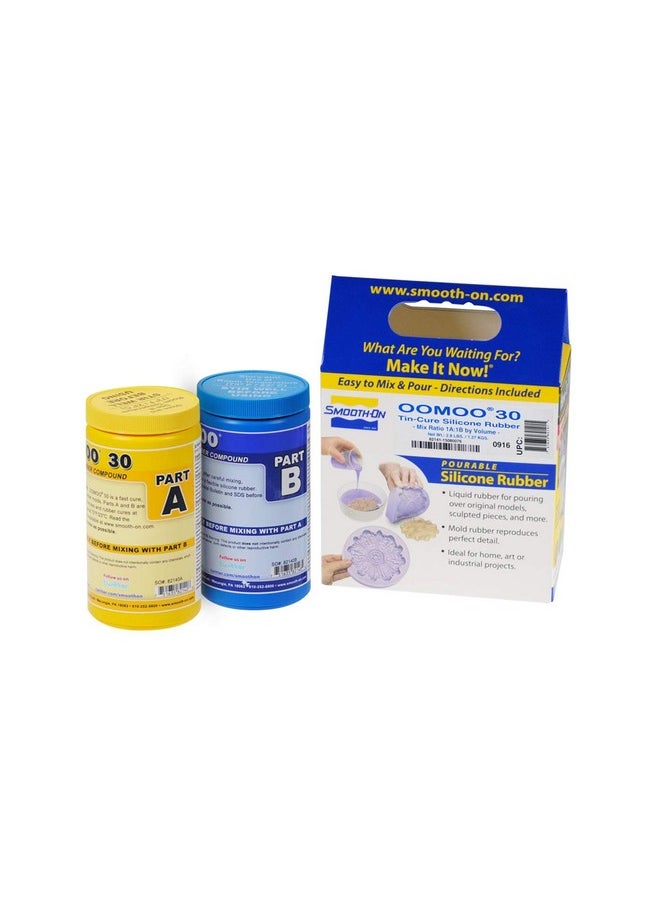 Smooth-On Oomoo 30 1A:1B Mix By Volume Tin Cure Silicone Rubber Pint Unit  - Image 1