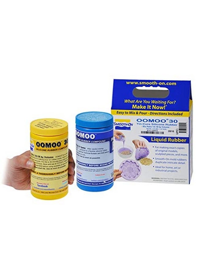 Smooth-On Oomoo 30 1A:1B Mix By Volume Tin Cure Silicone Rubber Pint Unit  - Image 2