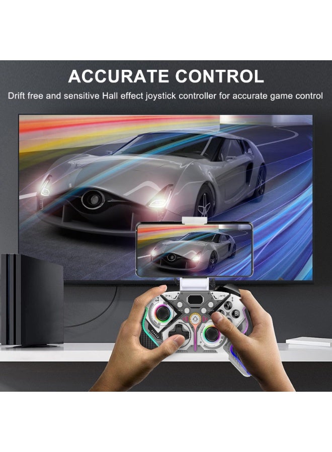 Ipega RGB Cordless Gaming Controller, Hall Effect Joystick, Programmable Buttons Dual Motor Vibration Game Controller (Black) - Image 3