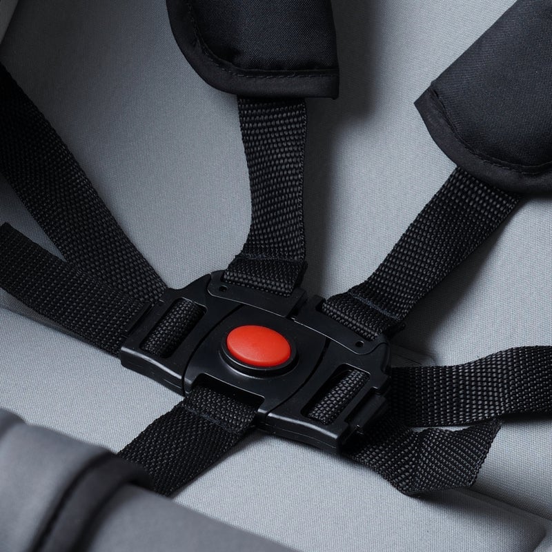 molody Baby Stroller – Reversible Seat, Full Canopy, Big Basket & Cup Holder – Dark Grey - Image 5