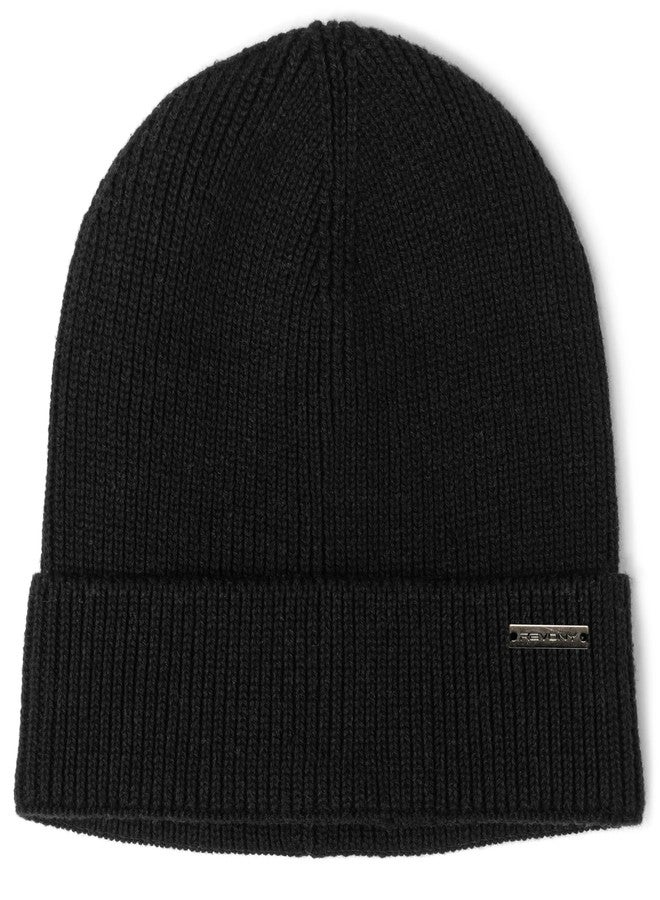 Revony 100% Cotton Men’s Skull Beanie – Soft, Structured, Everyday Comfort Black - Image 1