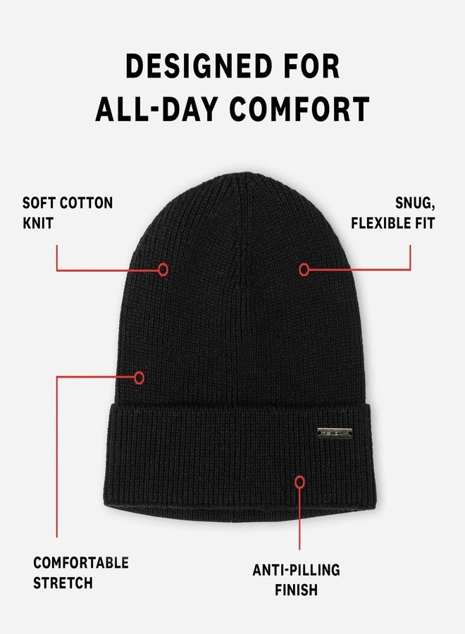 Revony 100% Cotton Men’s Skull Beanie – Soft, Structured, Everyday Comfort Black - Image 4