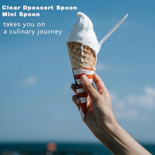 Zucosue 100pcs Individually Wrapped Mini Plastic Spoons, Restaurant-Grade Clear Tasting Spoons for Ice Cream, Yogurt, Sampling (Food Safe, Bulk Pack) - Image 5