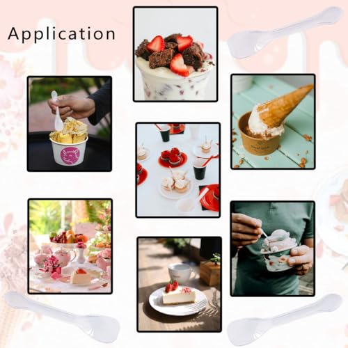 Zucosue 100pcs Individually Wrapped Mini Plastic Spoons, Restaurant-Grade Clear Tasting Spoons for Ice Cream, Yogurt, Sampling (Food Safe, Bulk Pack) - Image 4