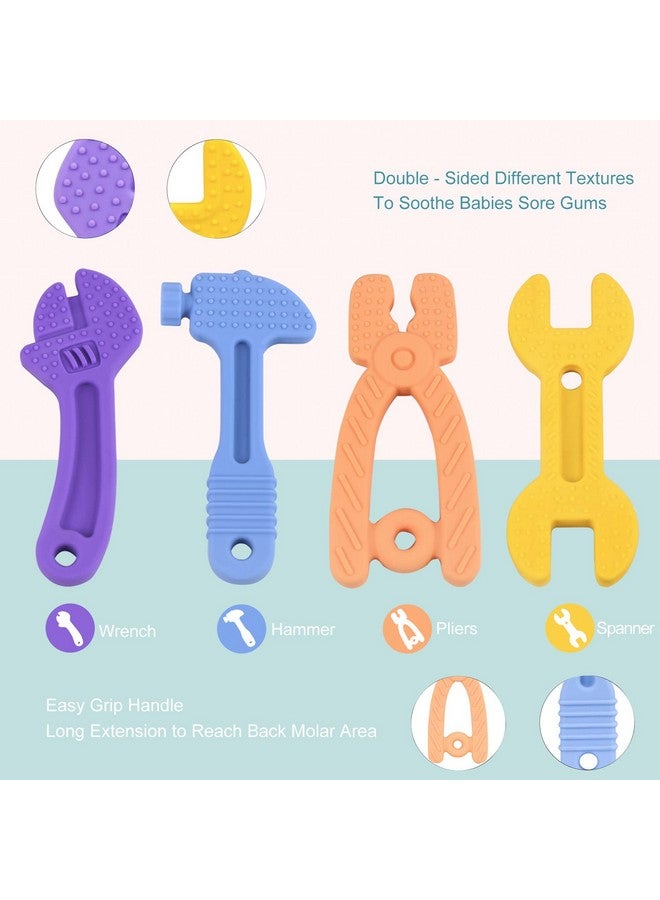 SJDSND Teething Toys For Babies 06 Months 612 Months Baby Teething Toys Silicone Baby Teether Toys Baby Chew Toys Molar Teether Hammer Wrench Spanner Pliers Shape Teething Toys For Boys Girls - Image 5