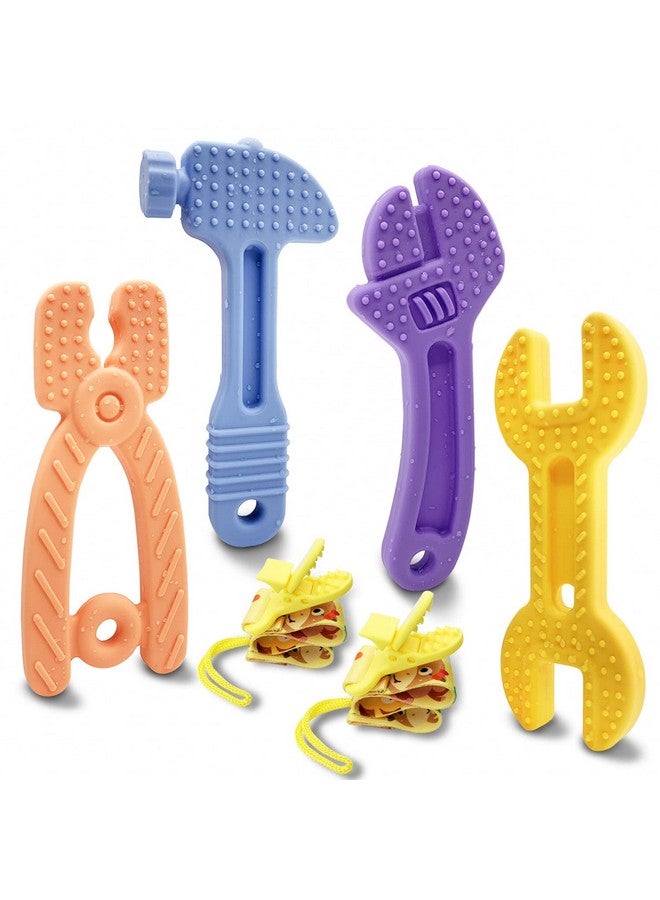SJDSND Teething Toys For Babies 06 Months 612 Months Baby Teething Toys Silicone Baby Teether Toys Baby Chew Toys Molar Teether Hammer Wrench Spanner Pliers Shape Teething Toys For Boys Girls - Image 2
