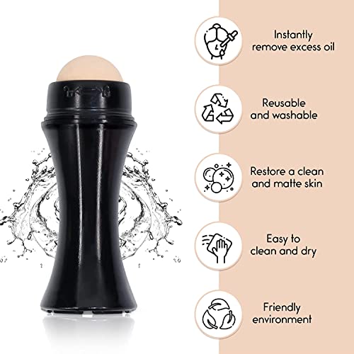 CORSULA Oil Absorbing Volcanic Face Roller Massager| Volcanic Roller with 1 Extra Replaceable Volcanic Ball,Reusable Oil Control Roller, Instant Results Remove Excess Shine - Image 3