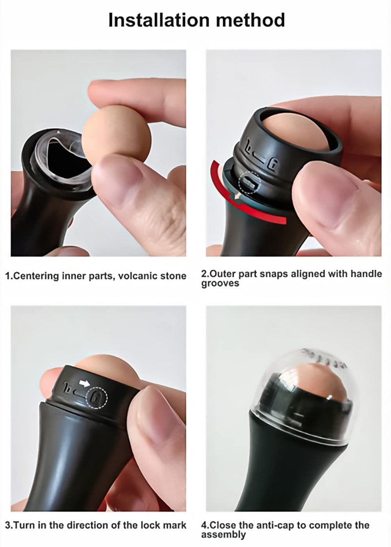 CORSULA Oil Absorbing Volcanic Face Roller Massager| Volcanic Roller with 1 Extra Replaceable Volcanic Ball,Reusable Oil Control Roller, Instant Results Remove Excess Shine - Image 5